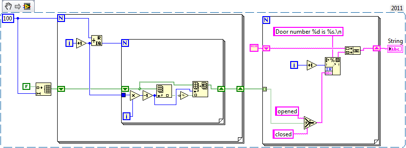 100 doors in LabVIEW